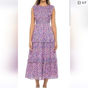 Banjanan Pink and Purple Floral Maxi Dress